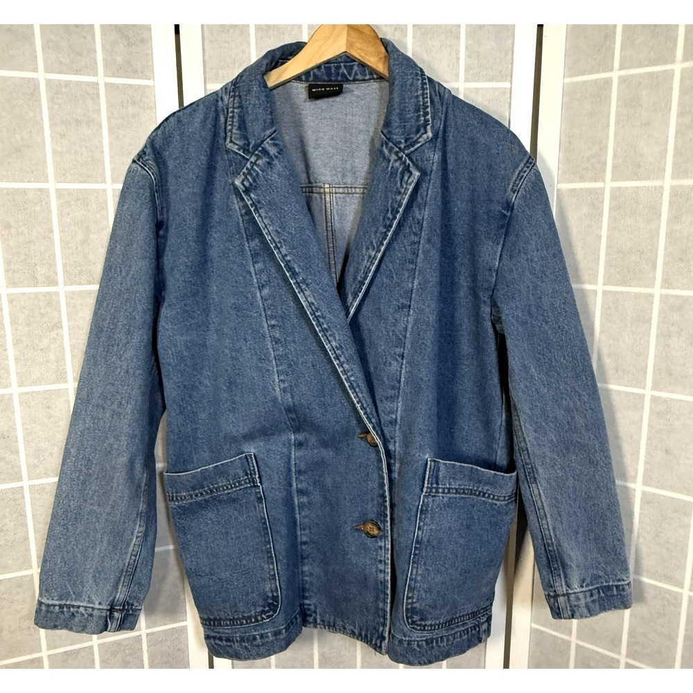Miou Muse Jacket Chore Coat Denim Blazer Womens Medium Oversized Utility